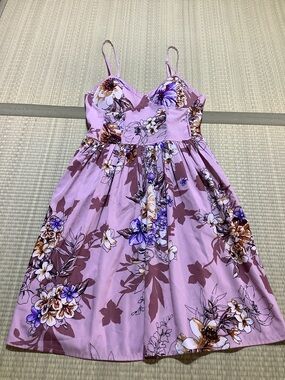 Band of Gypsies Mauve Floral Bustier Spaghetti-Strap Sundress